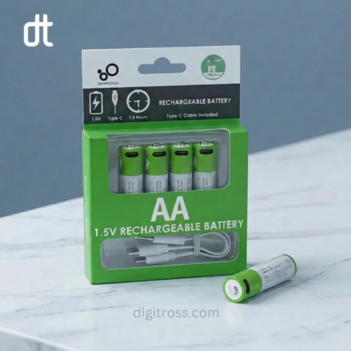 SmarToools RB40 Type-C Rechargeable Battery AA/AAA 4 Pcs Set (1.5V, 2600mWh) — view 5