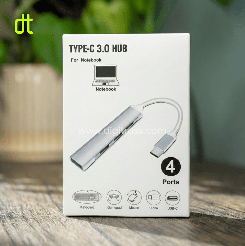 Type C USB HUB High Speed 4 Port Multi Splitter Adapter OTG