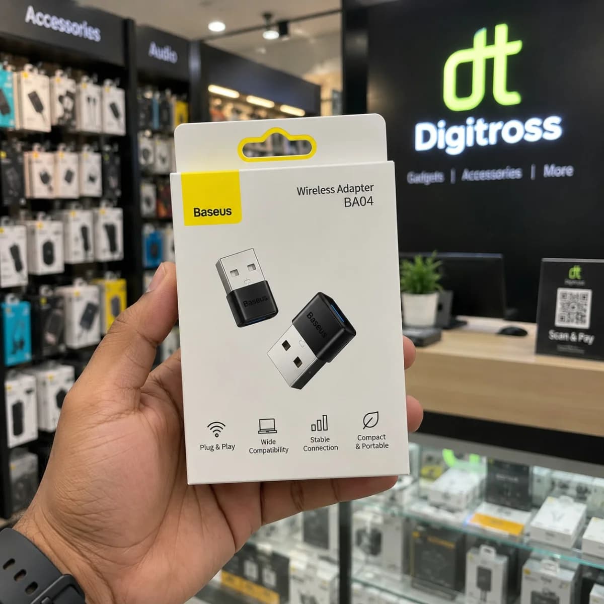 Baseus Wireless Adapter BA04 Black – Bluetooth 5.0 USB Adapter