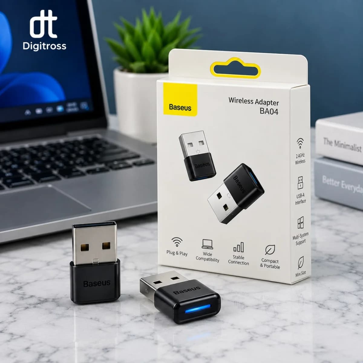 Baseus Wireless Adapter BA04 Black – Bluetooth 5.0 USB Adapter — view 2