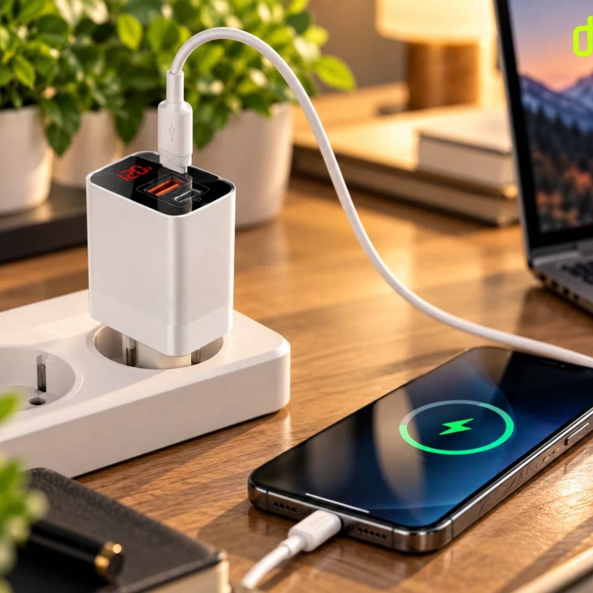 Baseus Mirror Lake PPS Digital Display Quick Charger A+C EU White CCJMHC-A02 — view 2