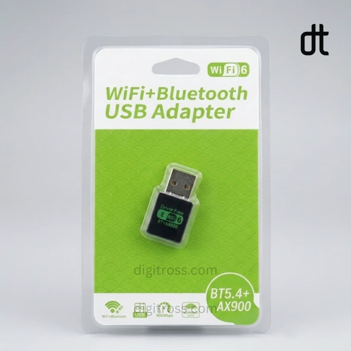 WiFi 6 + Bluetooth 5.4 USB Dongle — view 2