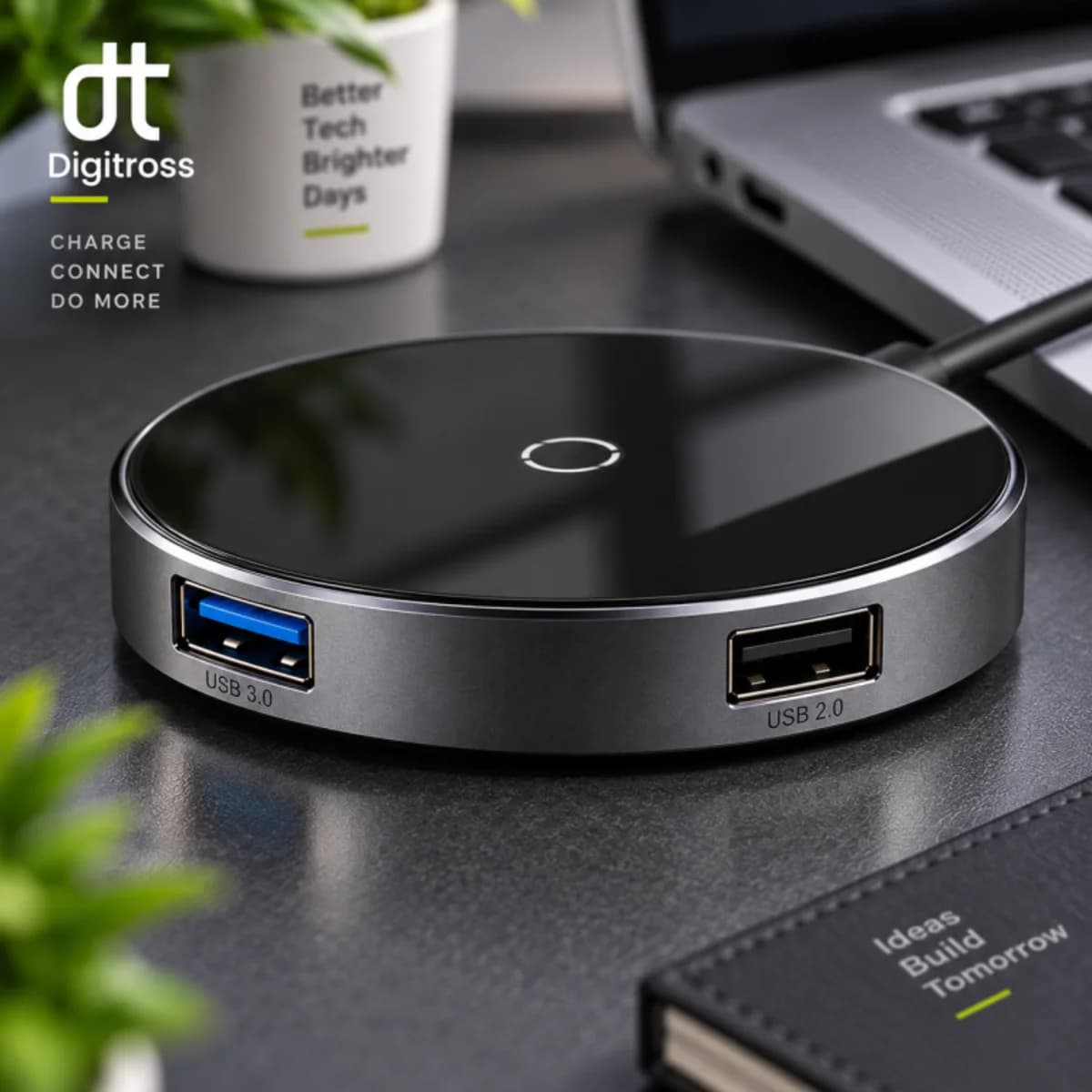 Baseus Circular Mirror Wireless Charger Hub Deep Gray — view 5