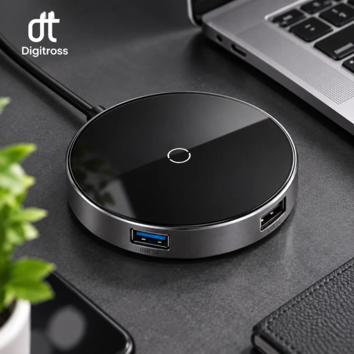 Baseus Circular Mirror Wireless Charger Hub Deep Gray — view 8