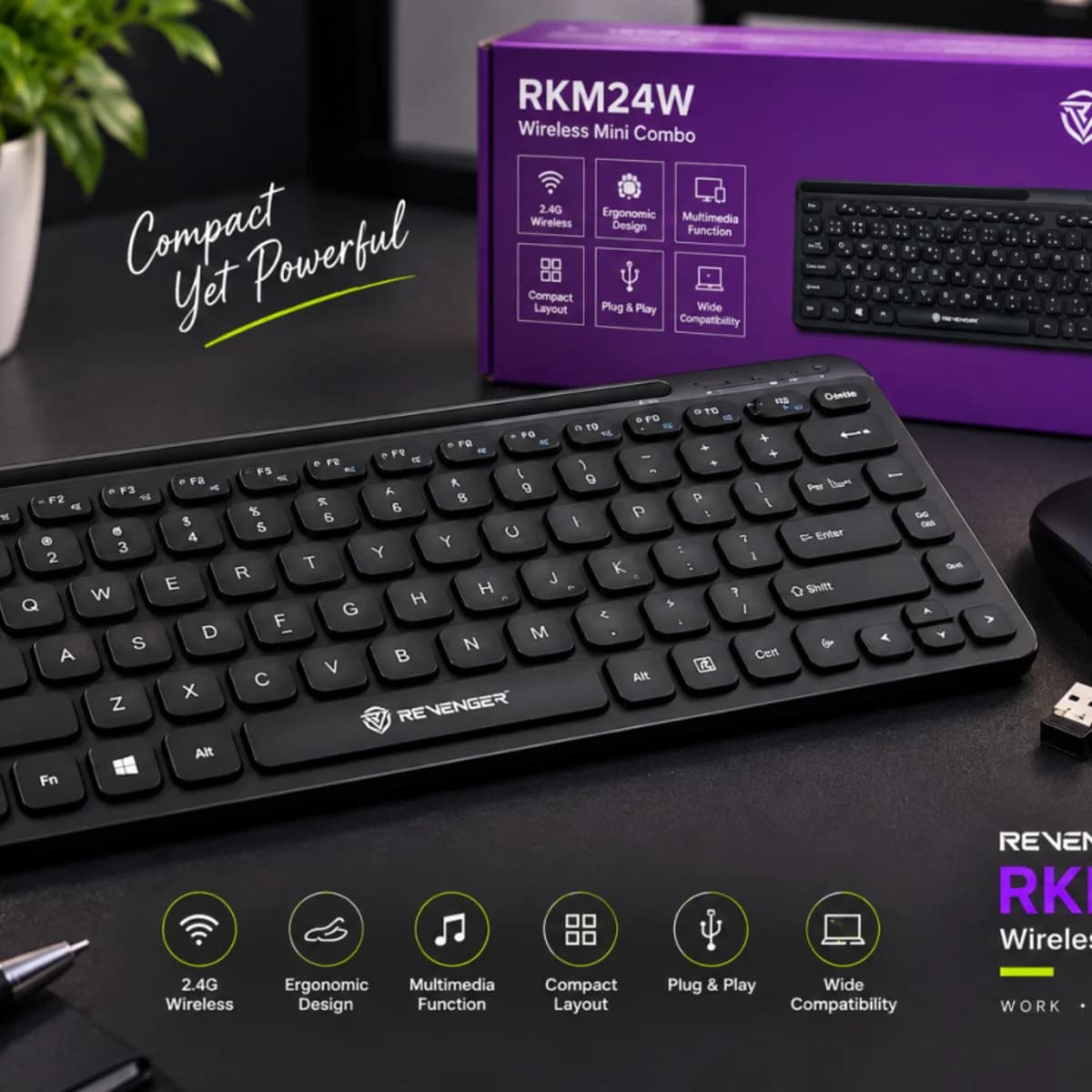 Revenger RKM24W Wireless Combo Keyboard & Mouse Set — view 2